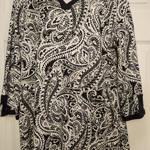 Chico's Monochrome Paisley Blouse